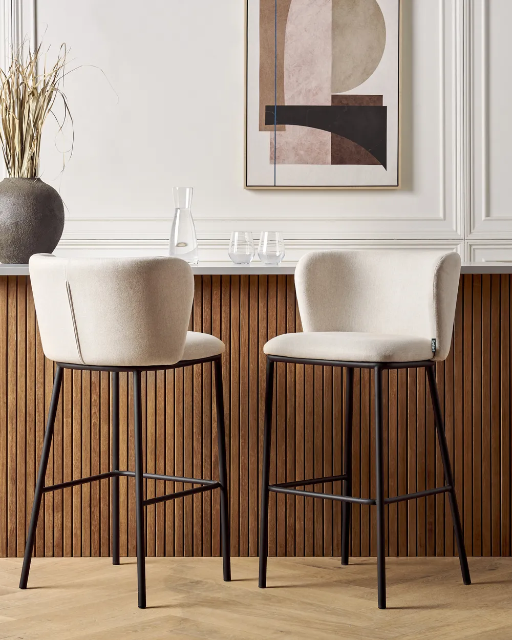 Set of 2 Bar Chairs MINA Off-White