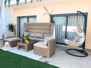 Garden Lounge Set with Table 5 Seater COCCOLIA Modular PE Rattan Beige_827603