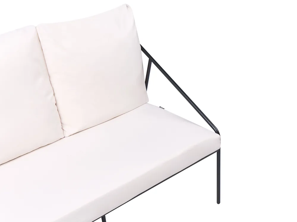 Garden Lounge Set with Table 4 Seater USTICA Metal Black_1037390