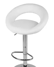 Set of 2 Bar Chairs PEORIA Swivel Faux Leather White_743379