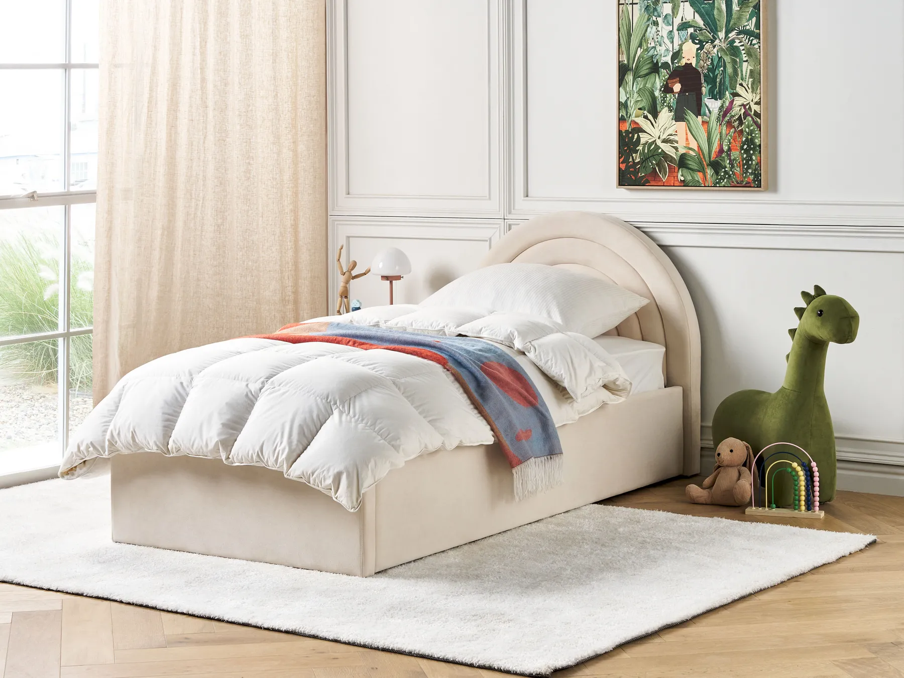 Lastensänky säilytystilalla ANET Sametti Beige 90 x 200 cm_876947