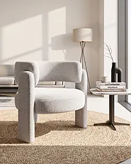 Armchair BUREA Chenille Light Grey_1151229