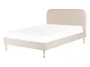 Säng med lamellram Sammet FLAYAT 140 x 200 cm Ljusbeige