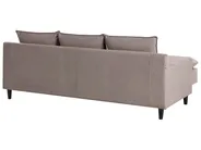 Hörnsoffa 3-sits ELVENES Sammet Taupe Högervänd_966892