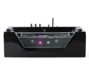 Corner Hot Tub with LED SAMANA 1620 x 760 mm Black_762991