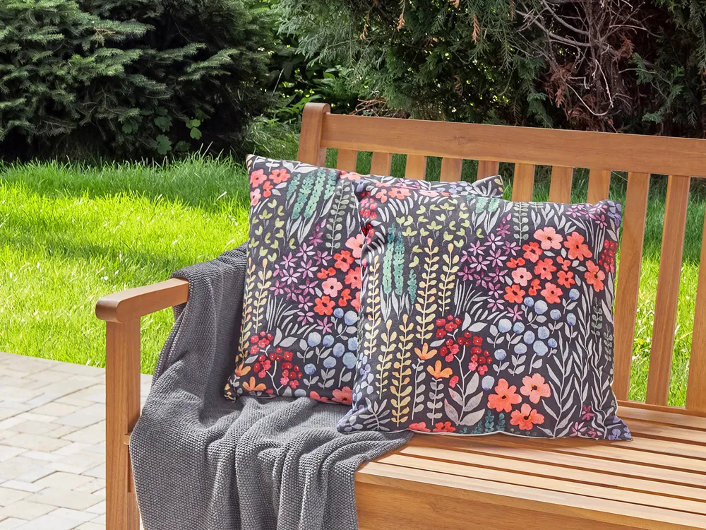 Set of 2 Outdoor Cushions CASTELARO Floral Pattern 45 x 45 cm Multicolour