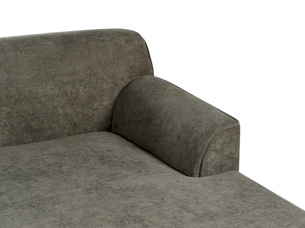 Corner Sofa 3 Seater SIMOS Corduroy Dark Green Left Hand_896916
