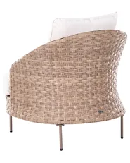 Garden Armchair with Ottoman ARCILLE PE Rattan Brown_1082743