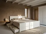 Bed with 2 Drawers SABRAN Pine Wood White 160 x 200 cm (EU King Size)_1061289