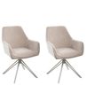 Set of 2 Dining Chairs JODAR Fabric Beige