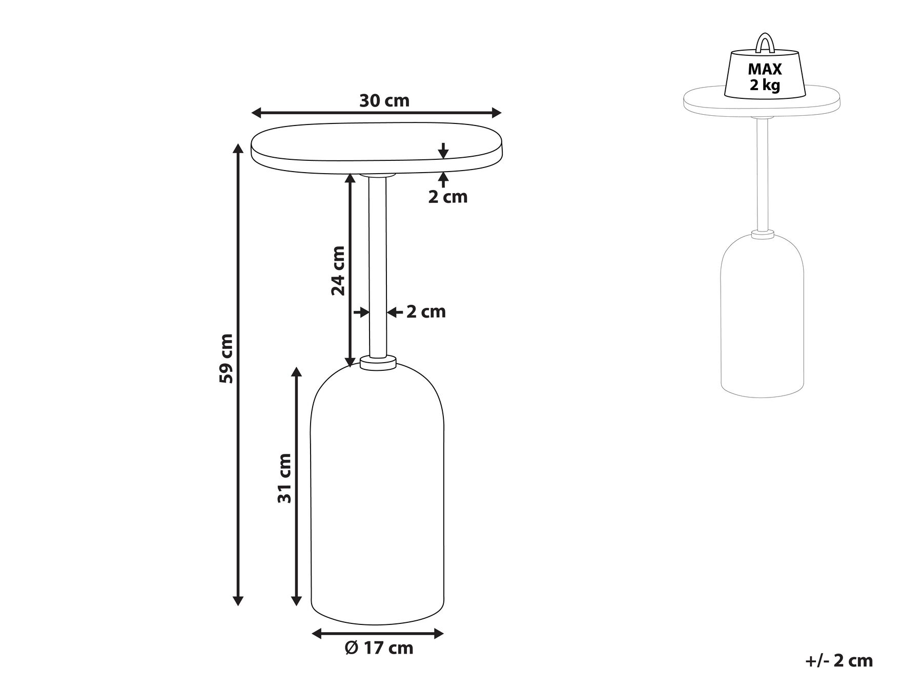 Sidobord OASIS Metall Vit_912808
