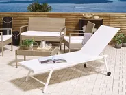 Aurinkotuoli PORTOFINO kallistettava Metalli Valkoinen_828454