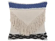 Set of 2 Decorative Cushions SOFCA 45 x 45 cm Cotton Beige Geometric Pattern_802236