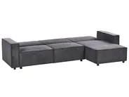 Corner Sofa Bed 3 Seater ROMEDAL II Fabric Graphite Grey Left Hand_971431