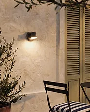 Set med 2 LED-vägglampor för utomhusbruk SALAS Svart_1149340