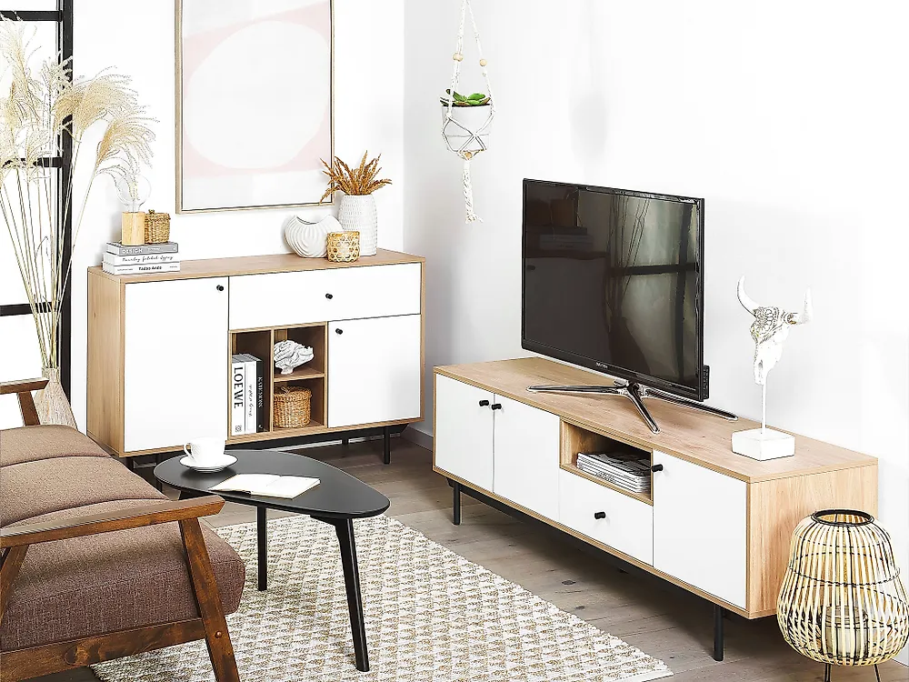 TV-bänk ITACA Brun/ Vit_1169959