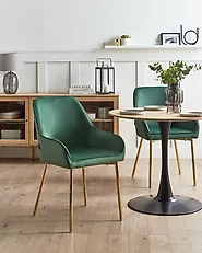Set med 2 matstolar LOVERNA Sammet Grön_1188003