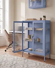 Vitriini HARLYN  90 cm Metalli Sininen_1160847