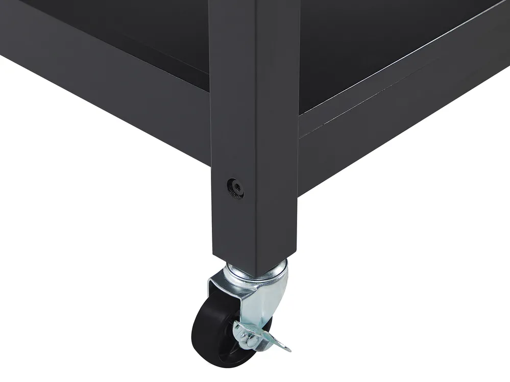 Kitchen Trolley NAVARINO Wood Black_774597