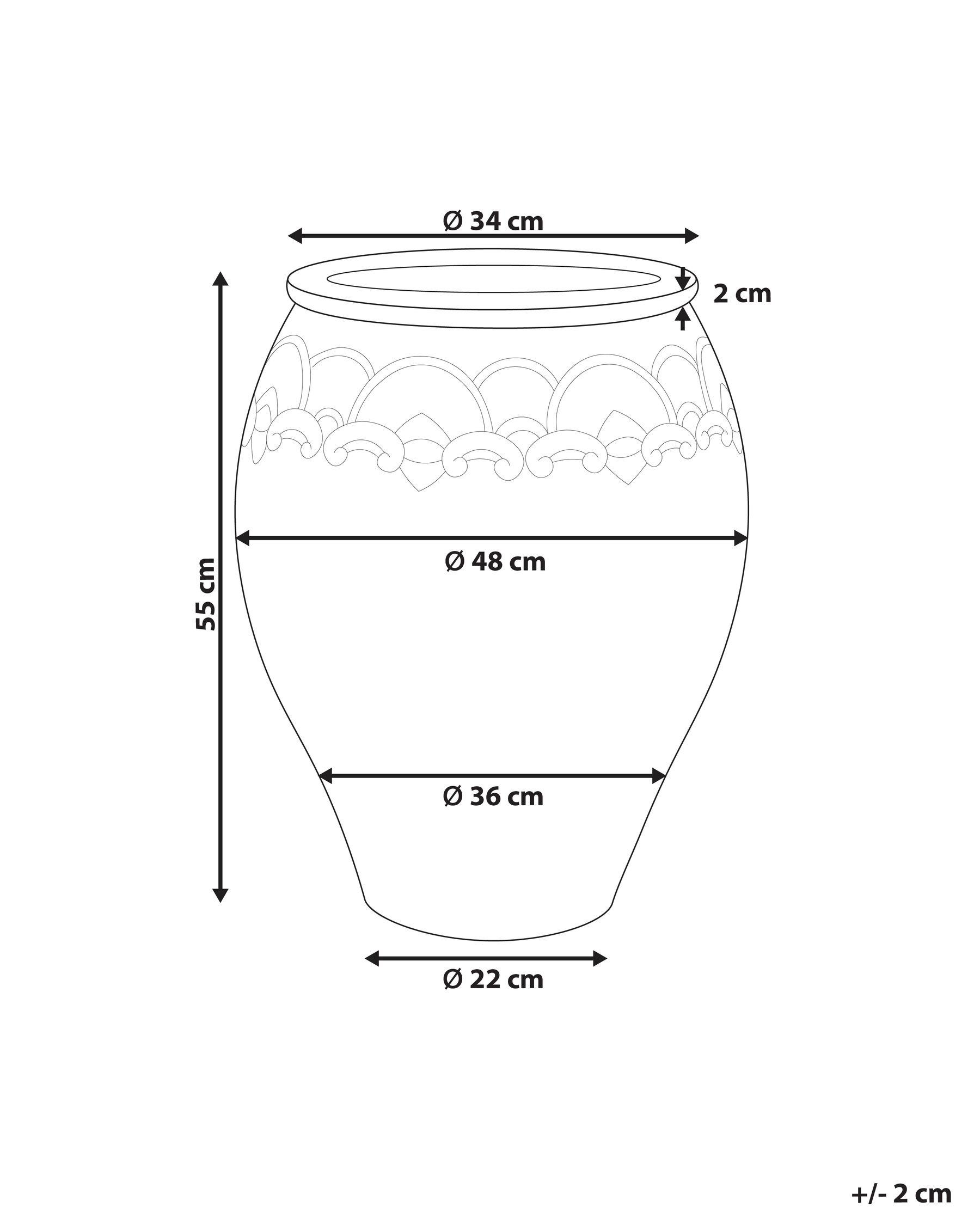 Kukkaruukku PYRUS 48 cm Ruskea_930803