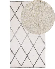 Matta PENDIK Ljusbeige 80 x 150 cm Bomull_1043527