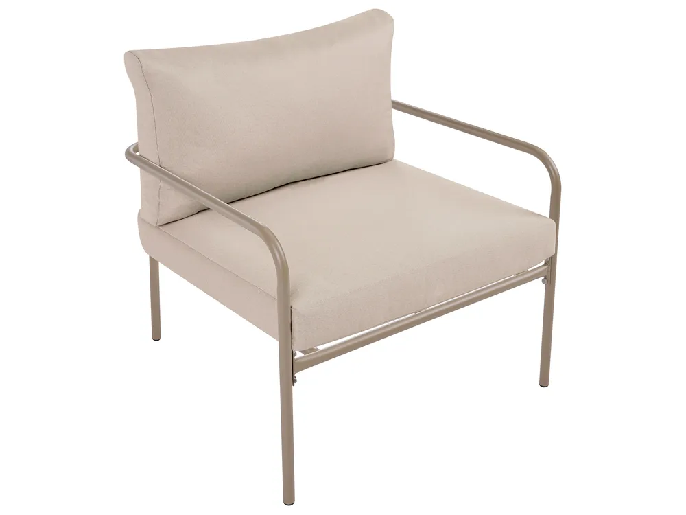 Trädgårdssoffgrupp med bord 4-sits NESSO Metall Ljusbeige_1082959