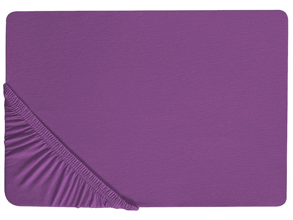 Fitted Sheet JANBU 200 x 200 cm Cotton Purple