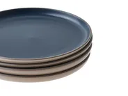 Set of 16 Dinnerware NUTMEG Stoneware Beige/ Blue_1049563