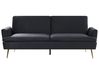 Sofa Bed 3 Seater VETTRE Velvet Black