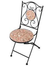 Set of 2 Garden Chairs ADRANO Folding Metal Terrazzo Effect Black_1021730