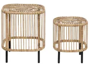 Garden Lounge Set with Table 3 Seater MARATEA/CESENATICO Rattan Natural_878550