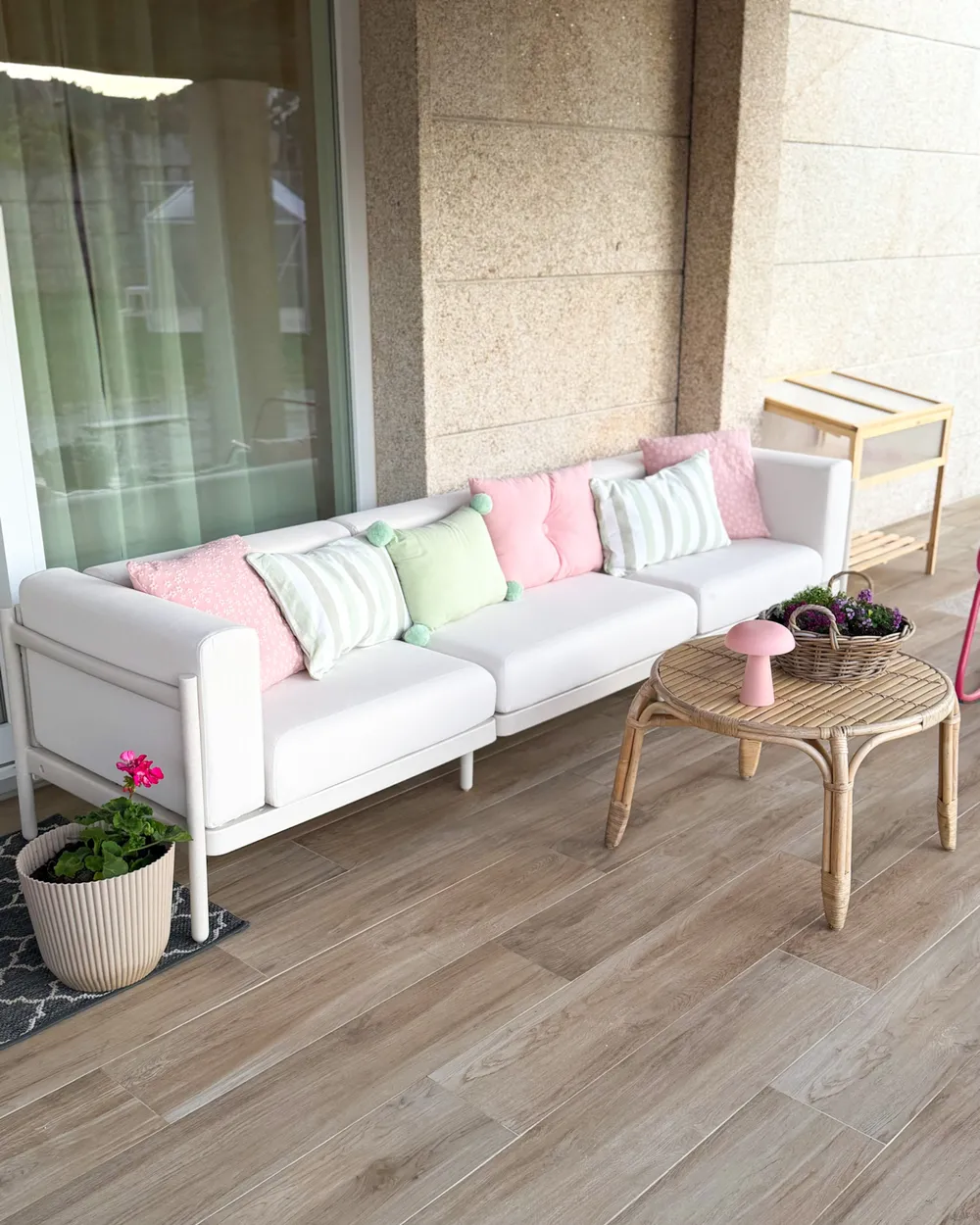 Trädgårdssoffa 3-sits FERRETTI Ljusbeige_1068732