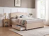 Bed with Storage Drawers MONTPELLIER Fabric Beige 160 x 200 cm (EU King Size)