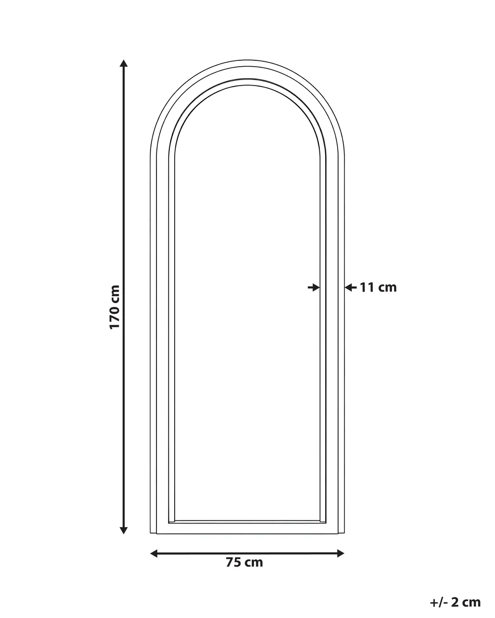 Wall Mirror CALAIS 75 cm 170 cm Beige_1144300