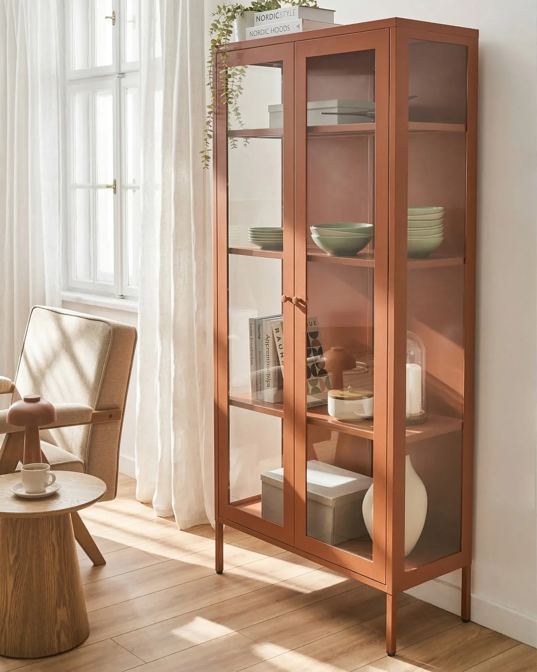 Vitriini HARTY 80 cm Metalli Kullanruskea_1067806