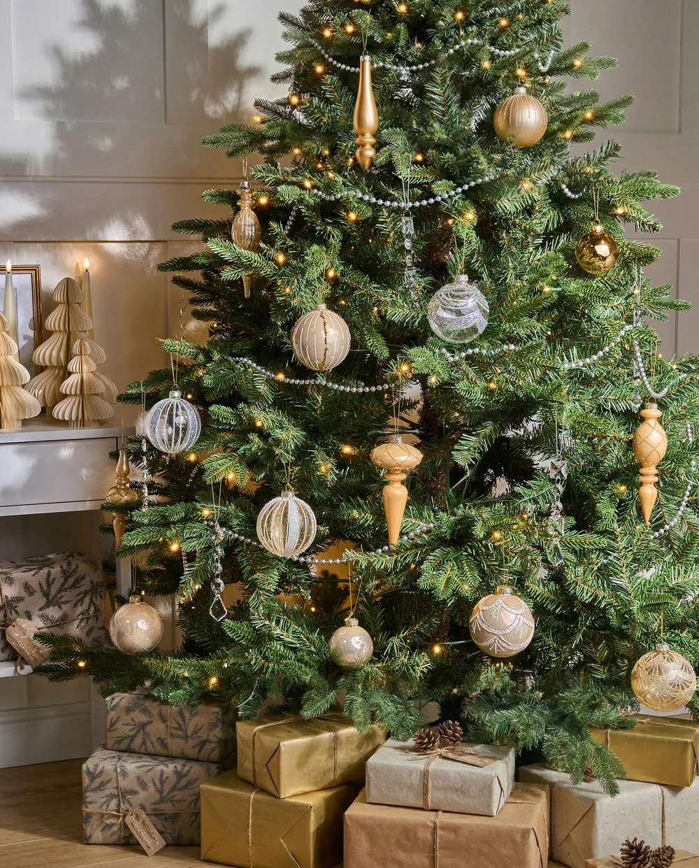 Set of 35 Baubles BLING Glass Gold_1032875