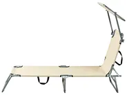 Aurinkotuoli FOLIGNO kallistettava Metalli Beige_995302