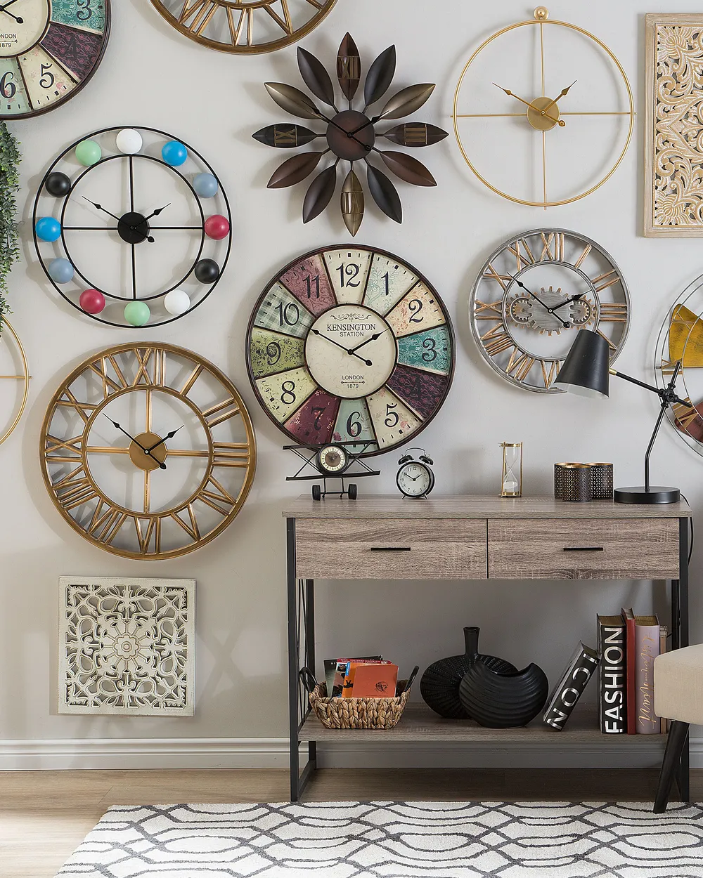 Wall Clock BEINWIL 55 cm Metal Brown_1084690