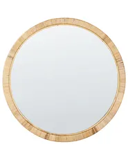 Wall Mirror ANLEZY 80 cm 80 cm Rattan Natural_938865