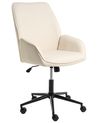 Office Chair CASTILE Faux Linen Off-White