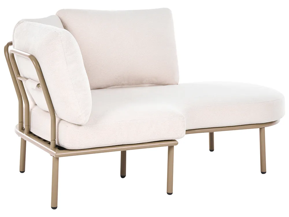 Garden Sofa with Table 4 Seater POLLINA Metal Brown_1078978
