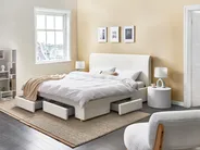 Bed with Storage Drawers SOUTRIN Boucle Off-White 180 x 200 cm (EU Super King)_993484