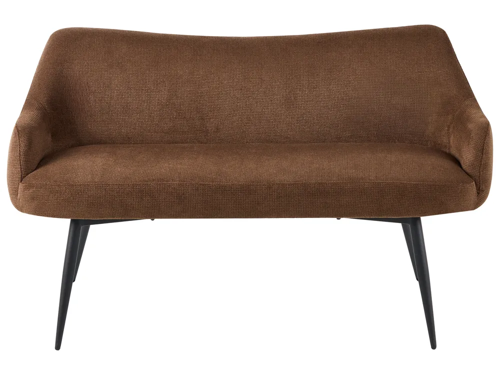 Dining Bench 2 Seater ARENDAL Fabric Dark Brown