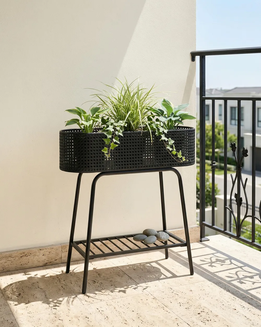 Plant Stand LINNAEA 60 cm Metal Black