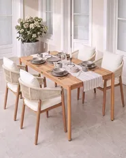 Set of 2 Garden Chairs MARZAMEMI Acacia Wood White_1124981