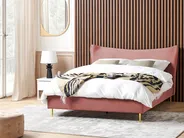 Bed Velvet CHALEIX 180 x 200 cm (EU Super King) Peach Pink_857022