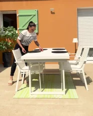 Garden Dining Set 8 Seater VALCANETTO/BUSSETO Metal White_990144