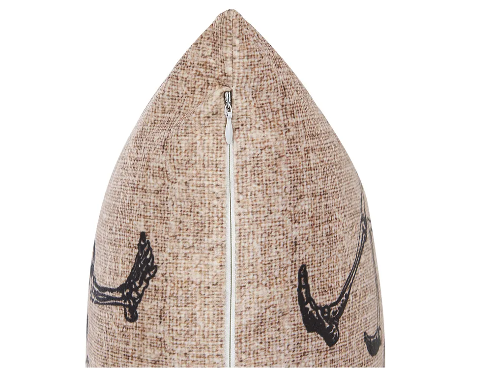 Koristetyyny MORTESTI 45 x 45 cm Sametti Vaaleanbeige Abstrakti kuvio_830095