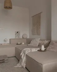 Modular Corner Sofa 3 Seater APRICA Faux Linen Beige Right Hand_973086