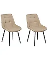 Ruokatuolisetti 2 kpl MELROSE Keinonahka Beige